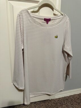 Magnolia Lane Tech Masters Striped Boatneck Long Sleeve Top